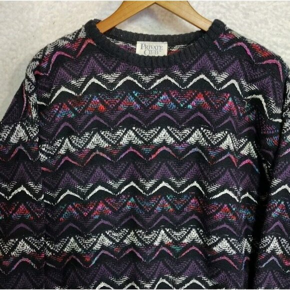 Vintage Private Club Men's Sweater 100% Acrylic Made In The USA Cosby - Picture 2 of 10